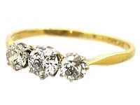 Edwardian 18ct Gold & Platinum, Three Stone Diamond Ring