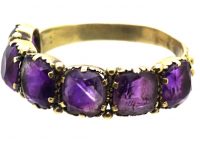 Georgian 15ct Gold Amethyst Six Stone Ring