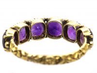 Georgian 15ct Gold Amethyst Six Stone Ring