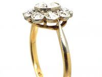 Edwardian 18ct Gold & Platinum, Daisy Diamond Cluster Ring