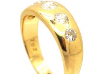 Victorian 18ct Gold, Five Stone Diamond Rub Over set Ring