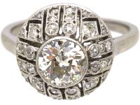 Art Deco Platinum, Diamond Bombe Ring