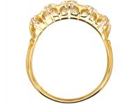 Edwardian 18ct Gold, Five Stone Old Mine Cut Diamond Ring