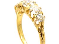 Edwardian 18ct Gold, Five Stone Old Mine Cut Diamond Ring