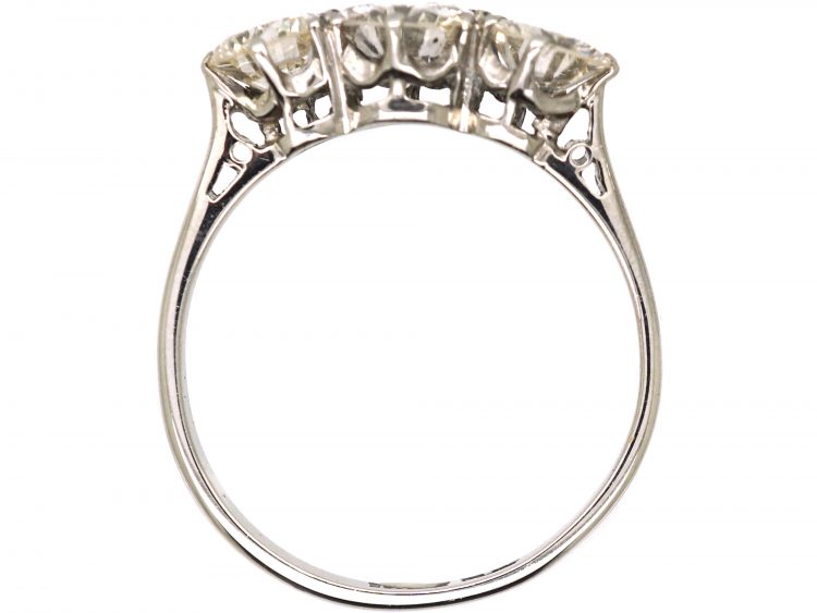 Early 20th Century 18ct White Gold & Platinum Three Stone Diamond Ring