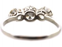 Early 20th Century 18ct White Gold & Platinum Three Stone Diamond Ring