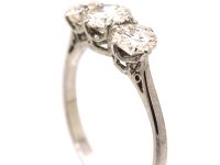 Early 20th Century 18ct White Gold & Platinum Three Stone Diamond Ring