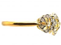 Edwardian 18ct Gold & Platinum, Pierced Triple Cluster Ring set with Diamonds