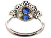 Early 20th Century Platinum, Sapphire & Diamond Cluster Ring