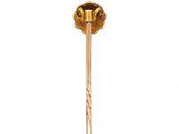 Victorian 15ct Gold Cluster Tie Pin set with a Diamond & Natural Split Pearls