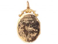 Edwardian 9ct Gold Locket with Swallow & Rose Detail