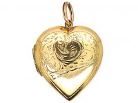 Edwardian 9ct Back & Front Heart Shaped Locket