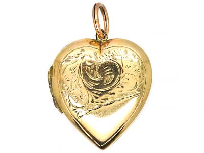 Edwardian 9ct Back & Front Heart Shaped Locket