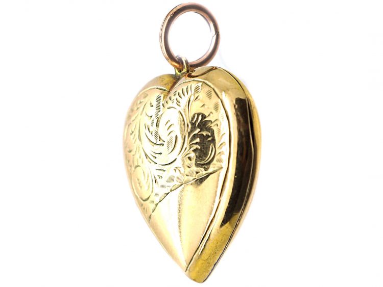 Edwardian 9ct Back & Front Heart Shaped Locket