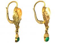 19th Century 14ct Gold Oak Leaf & Acorn Earrings