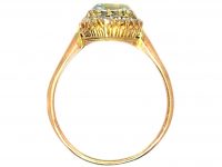 Edwardian 18ct Gold Marquise Ring set with an Aquamarine & Diamonds