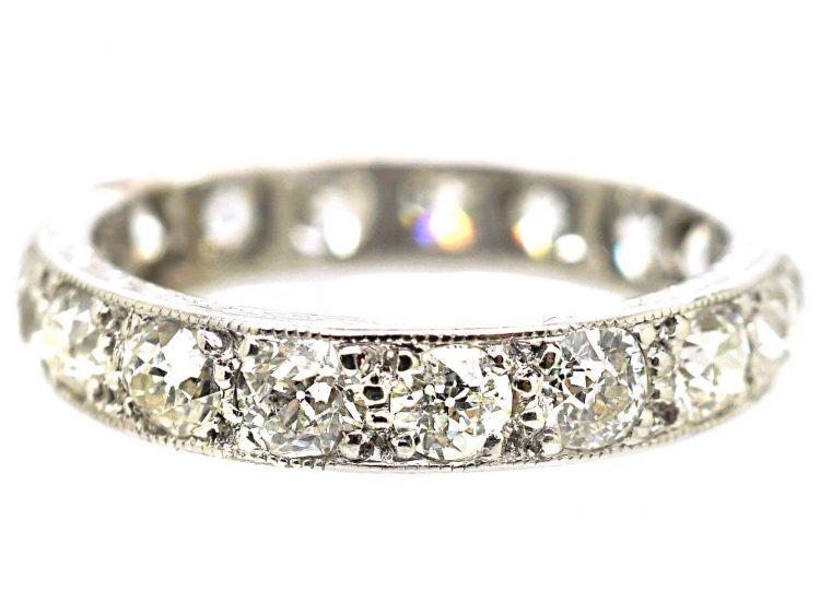 Art Deco Platinum Eternity Ring set with Diamonds