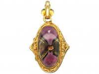 Victorian 18ct Gold Locket set with Garnets, Natural Split Pearls & Diamonds