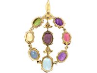 Edwardian 15ct Gold & Platinum Harlequin Pendant