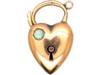 Edwardian 9ct Gold Padlock set with an Opal