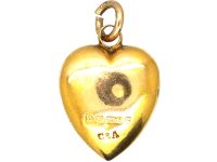 Edwardian 15ct Gold Heart Shaped Pendant set with a Diamond