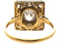 Early 20th Century 18ct Gold & Platinum Square Ring set with Diamonds