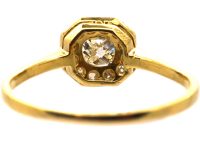 Edwardian 18ct Gold & Platinum Octagonal Diamond Cluster Ring