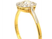 Edwardian 18ct Gold & Platinum Octagonal Diamond Cluster Ring