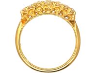 Victorian 18ct Gold, Two Row Diamond Boat Shaped Ring by Charles Green