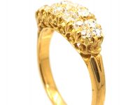 Victorian 18ct Gold, Two Row Diamond Boat Shaped Ring by Charles Green