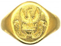 18ct Gold Signet Ring with Eagle Intaglio