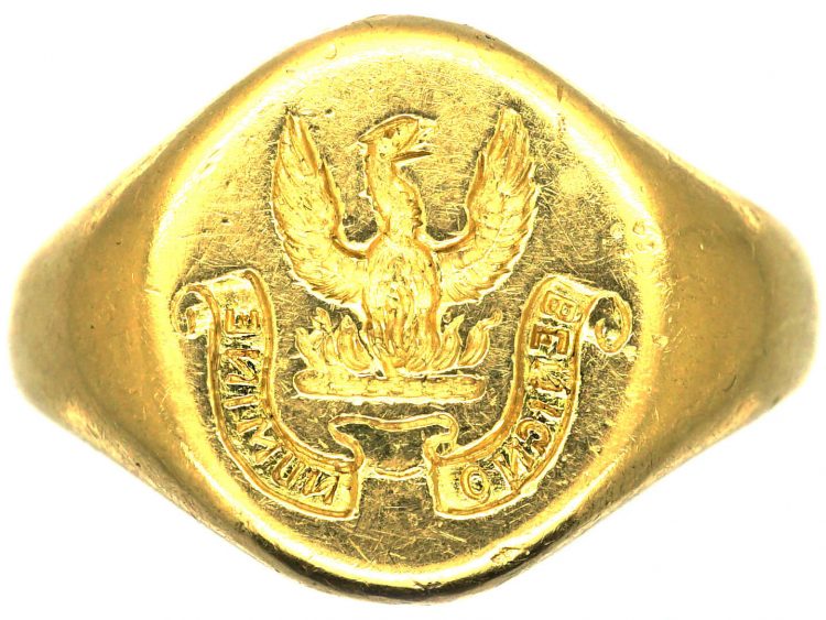 18ct Gold Signet Ring with Eagle Intaglio