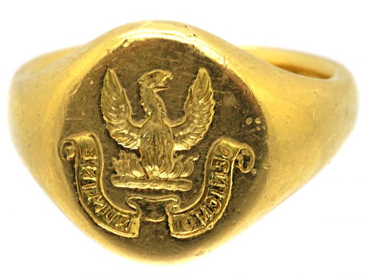 18ct Gold Signet Ring with Eagle Intaglio