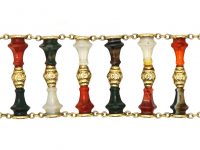 19th Century Scottish 15ct Gold & Hard Stone Bracelet