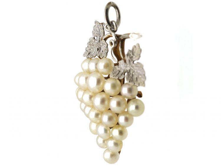 Edwardian 15ct Gold & Platinum Grapes Pendant