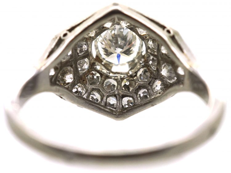 Early 20th Century French Platinum, Diamond Cluster Ring