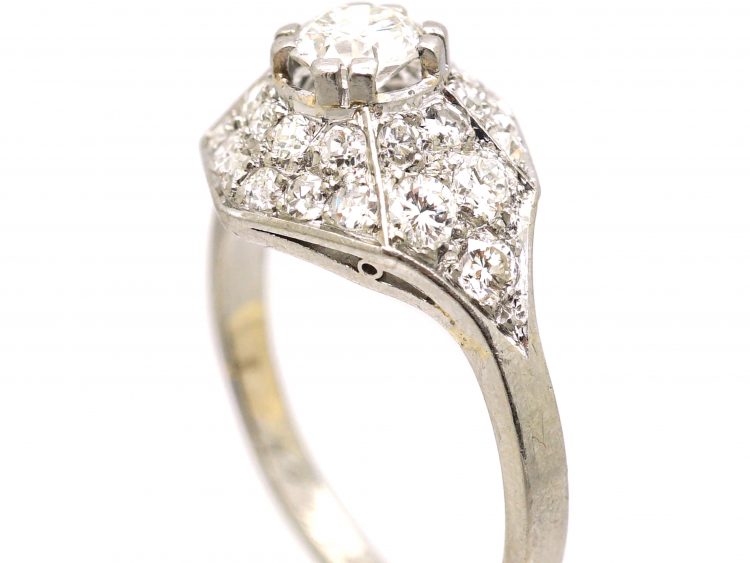 Early 20th Century French Platinum, Diamond Cluster Ring