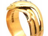 Early 20th Century 18ct Gold & Diamond Snake Ring