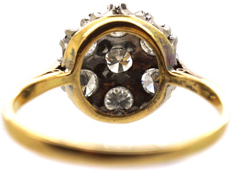 Mid 20th Century 18ct Gold & Platinum, Diamond Cluster Ring