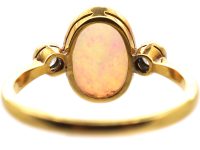 Edwardian 18ct Gold & Platinum, Opal & Diamond Three Stone Ring