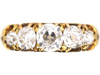 Victorian 18ct Gold, Five Stone Old Mine Cut Diamond Ring