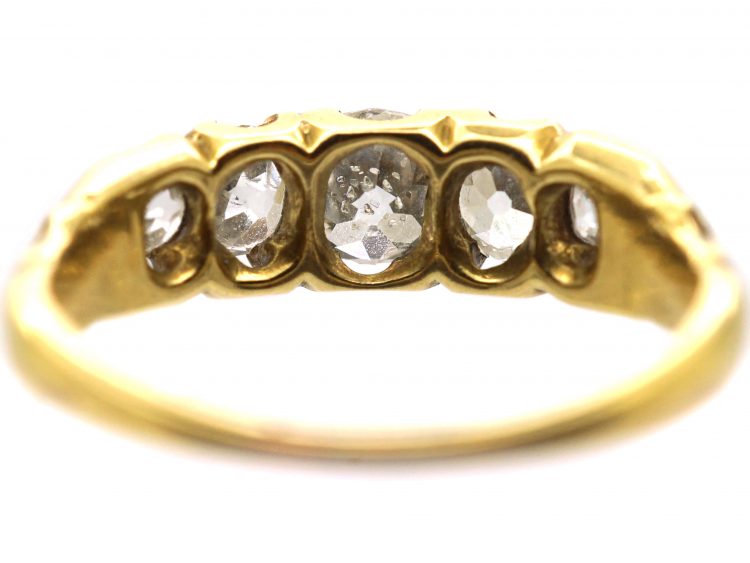 Victorian 18ct Gold, Five Stone Old Mine Cut Diamond Ring