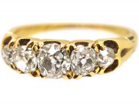 Victorian 18ct Gold, Five Stone Old Mine Cut Diamond Ring