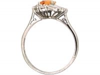 1950's 18ct White Gold Ballerina Ring set with a Topaz & Diamonds