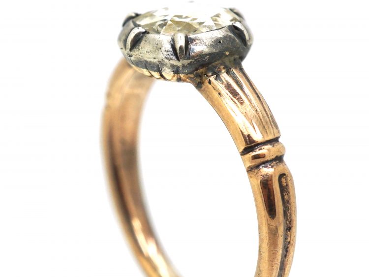 Georgian 9ct Gold, Rose Diamond Solitaire Ring