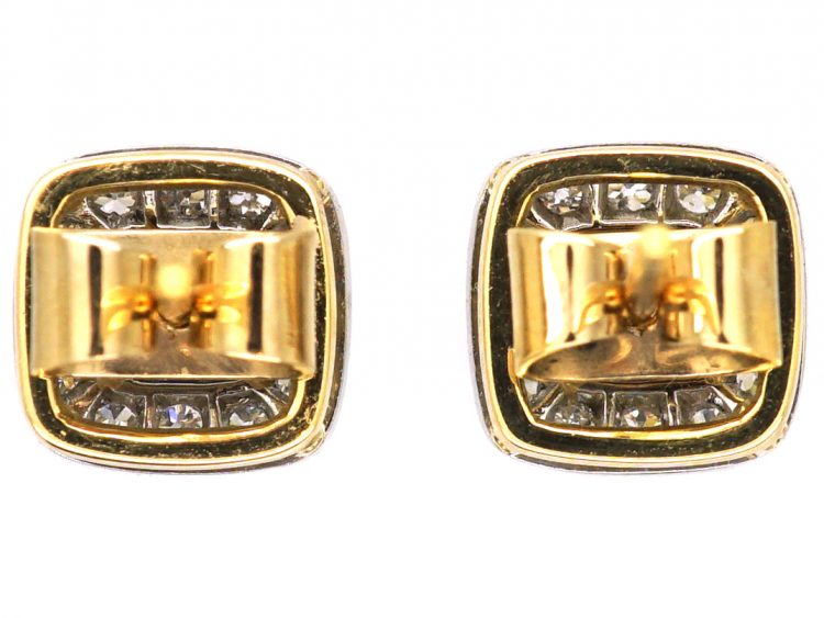 1960's 18ct Gold & Platinum Sapphire & Diamond Earrings