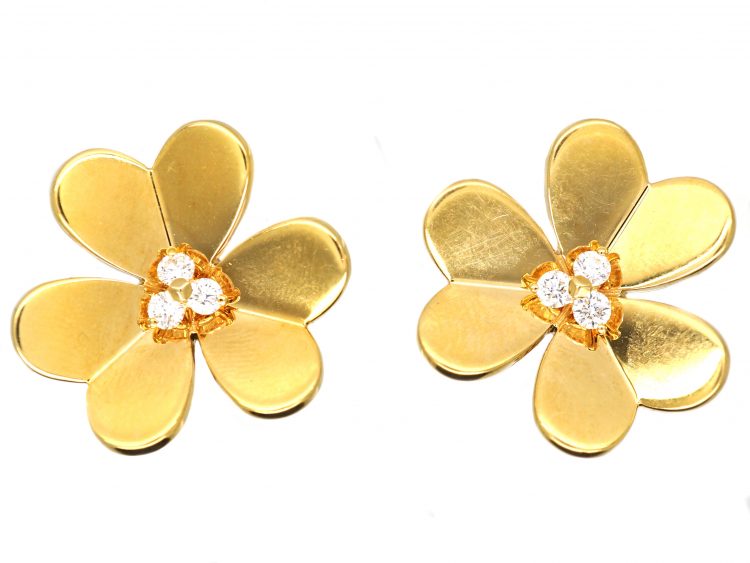 18ct Gold & Diamond Frivole Flower Earrings by Van Cleef & Arpels