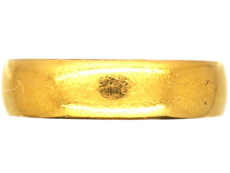 22ct Gold Wide Wedding Ring Assayed in 1905