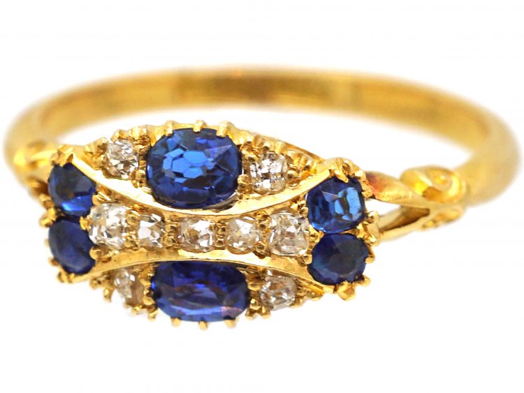 Edwardian 18ct Gold, Sapphire & Diamond Ring