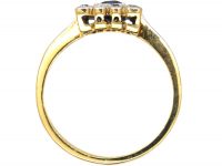 Early 20th Century 18ct Gold & Platinum, Square Ring set with a Sapphire & Diamonds